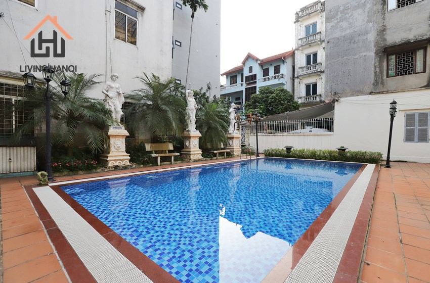 Swimming pool villa with garden for rent in Au Co, Tay Ho, Hanoi Swimming pool villa with garden for rent in Au Co, Tay Ho, Hanoi