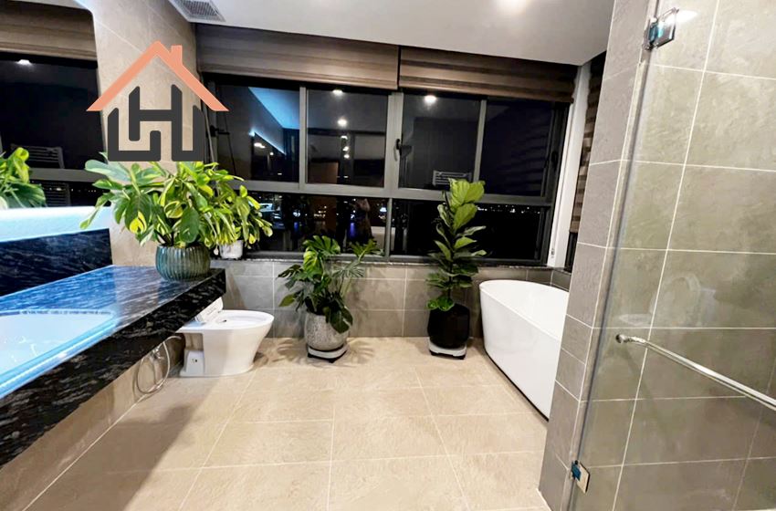 A charming 1-bedroom serviced apartment is now available for rent in Tay Ho, Hanoi