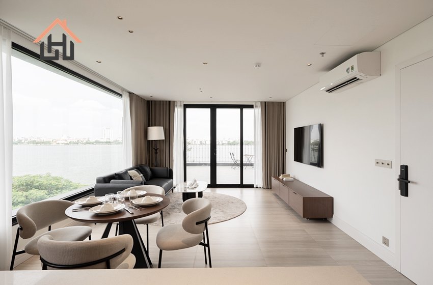 Lake view 2 bedroom apartment with spacious balcony for rent in Tay Ho, Hanoi