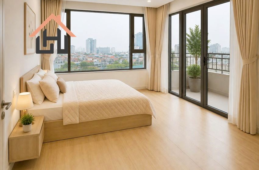 Modern 2-Bedroom Duplex Apartment with City View, Kim Mã, Ba Dinh