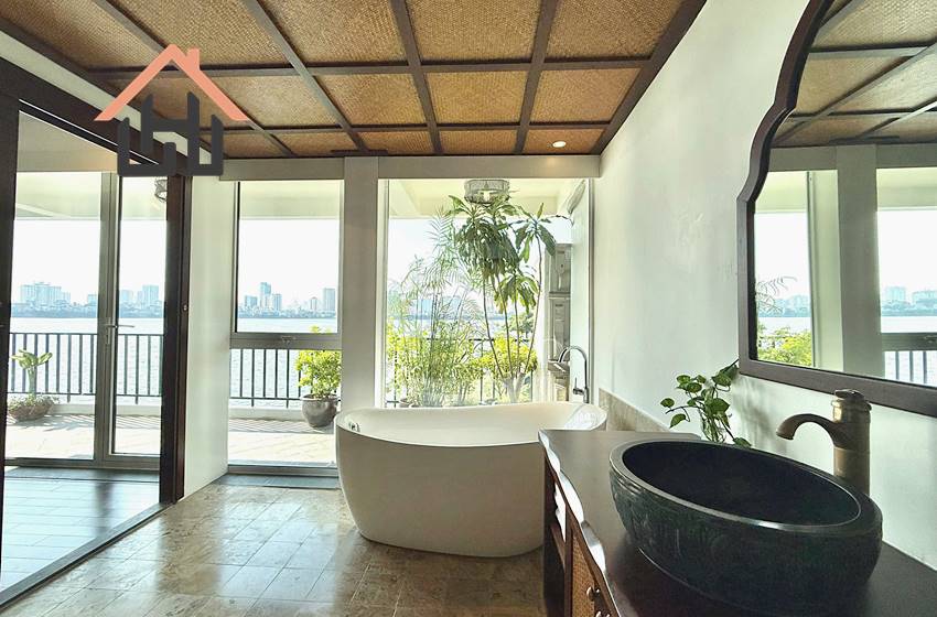Duplex apartment with lake view and balcony for rent in Tay Ho, Hanoi