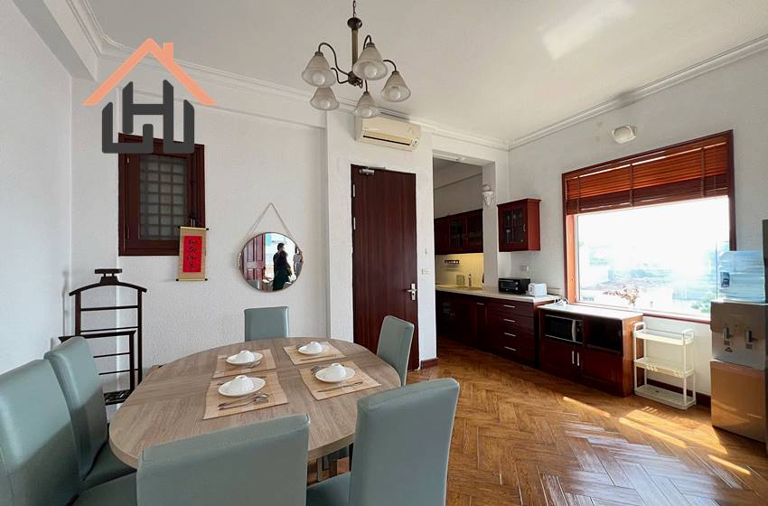 Nice apartment with balcony and lake view for rent in Truc Bach Area, Ba Dinh District, Hanoi