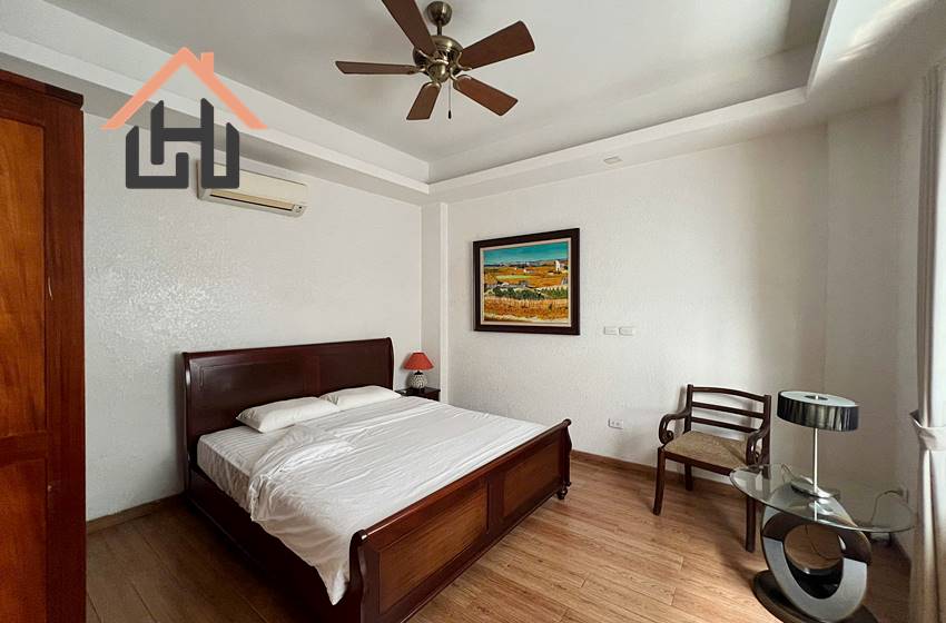 Nice apartment with balcony and lake view for rent in Truc Bach Area, Ba Dinh District, Hanoi